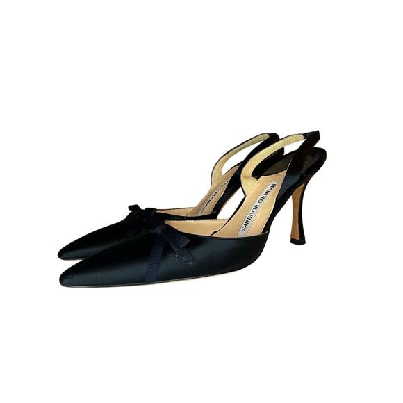 Manolo Blahnik Satin Sling Back Heel 35.5 - Picture 3 of 7